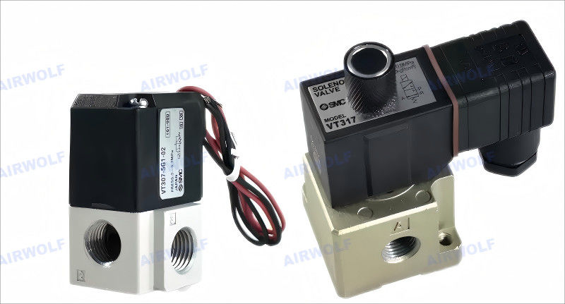 SMC 3 Port VT307 VT317 1/4" NBR Seal DC24V AC220V Direct Operated Poppet Type Solenoid Valve